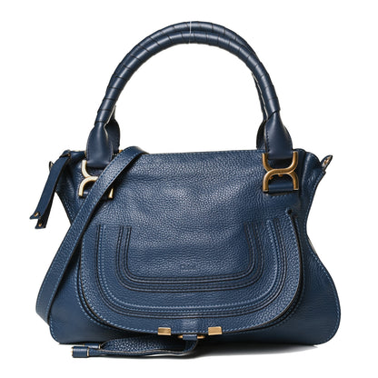 Chloe Calfskin Medium Marcie Satchel Royal Navy 1 of 13