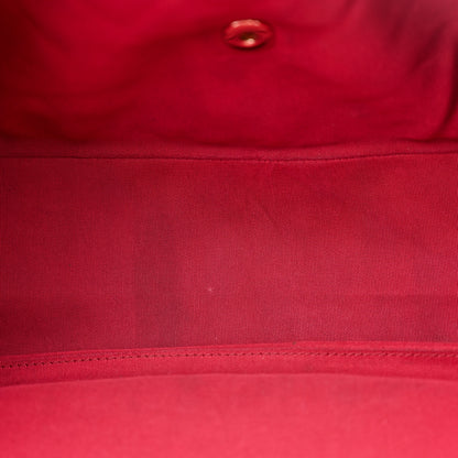 Chanel Metallized Calfskin Quilted Small XXL Travel Flap Bag Red 5 of 12