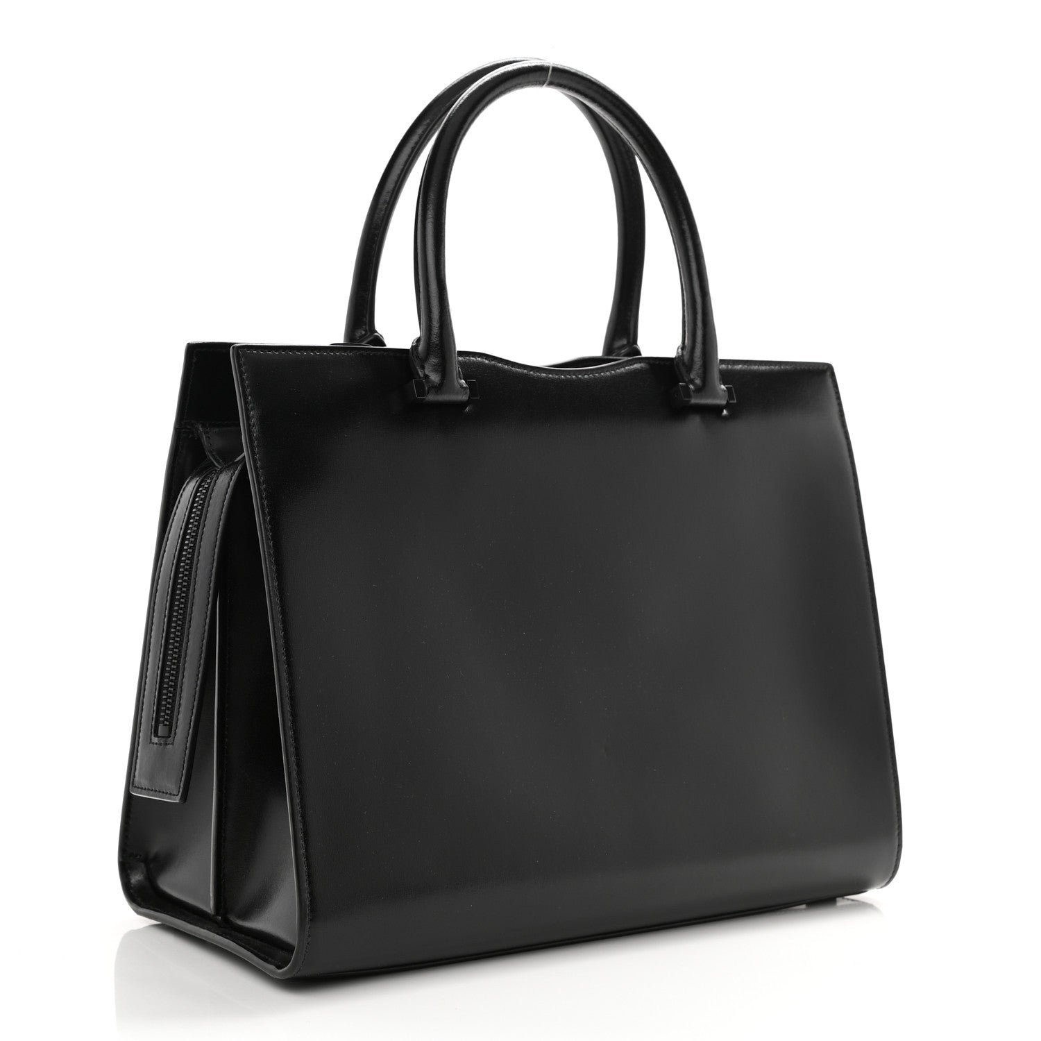 Saint Laurent Shiny Calfskin Medium Uptown Tote Black 3 of 9