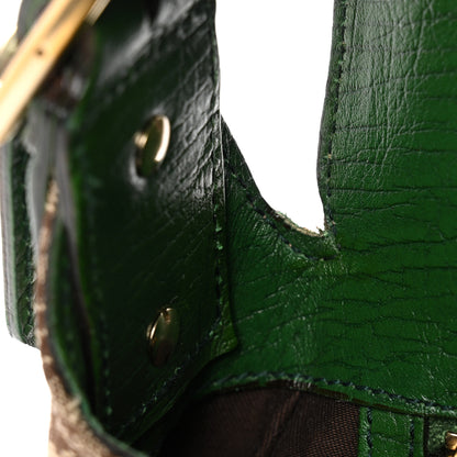 Gucci Monogram Horsebit Web Flap Bag Green 12 of 12