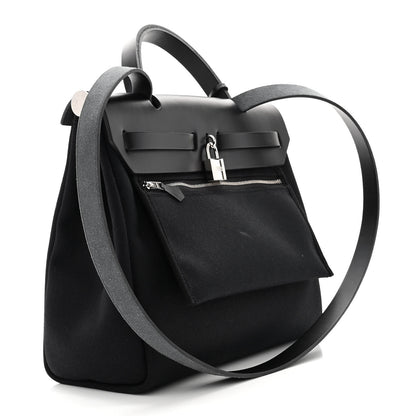 Hermes Military Toile Vache Hunter Herbag Zip PM 31 Black 3 of 12