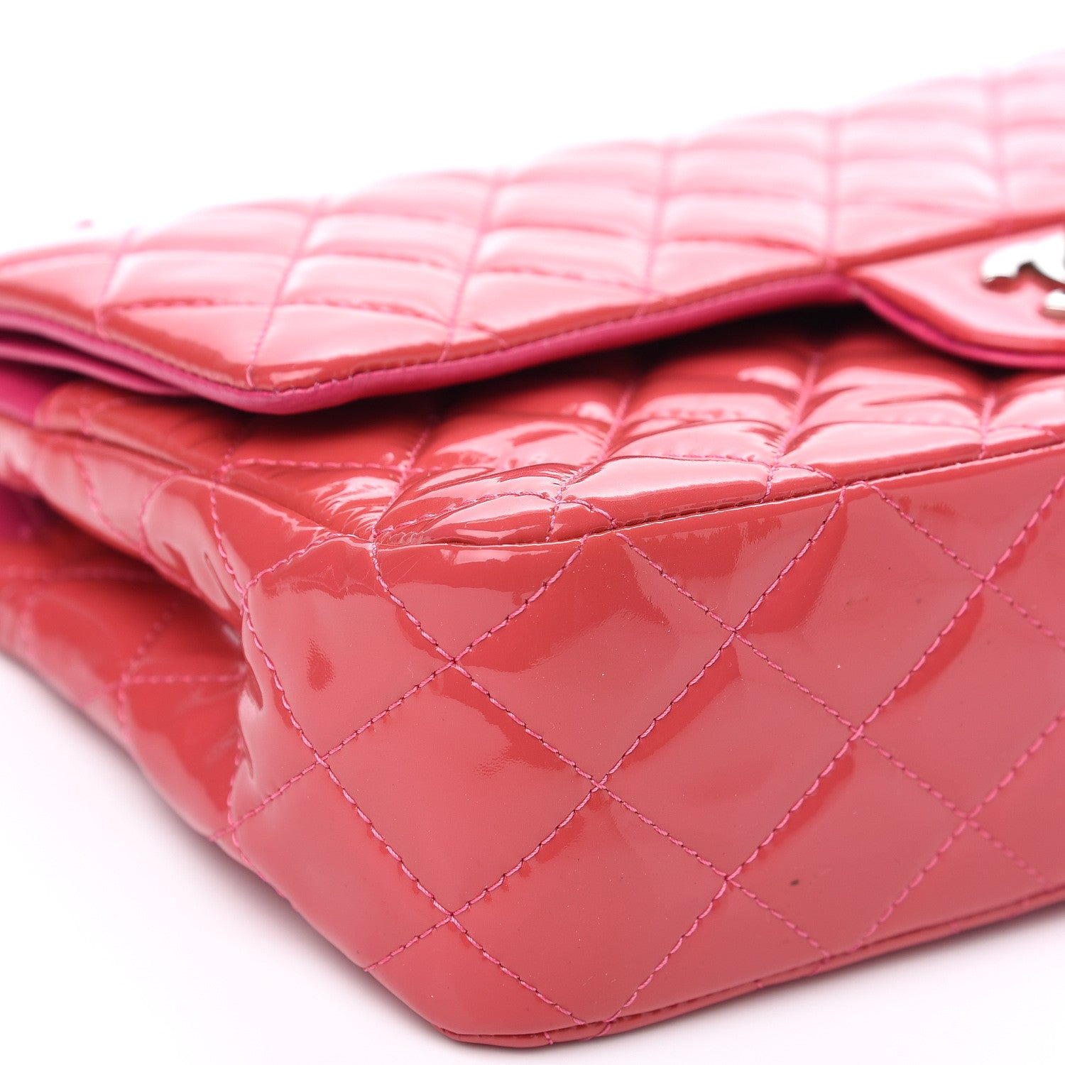 Chanel Patent Quilted Medium Double Flap Fuchsia 13 of 15