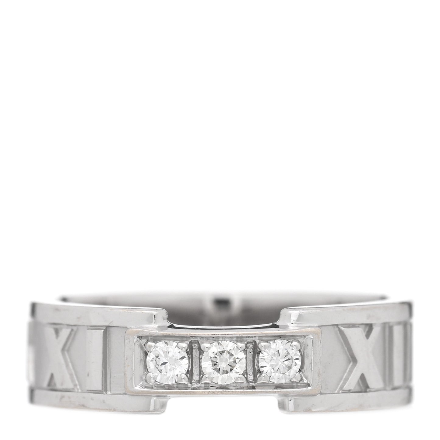 18k White Gold Diamond Atlas Ring 53/6.5