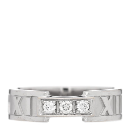 Tiffany 18k White Gold Diamond Atlas Ring 53/6.5 1 of 4