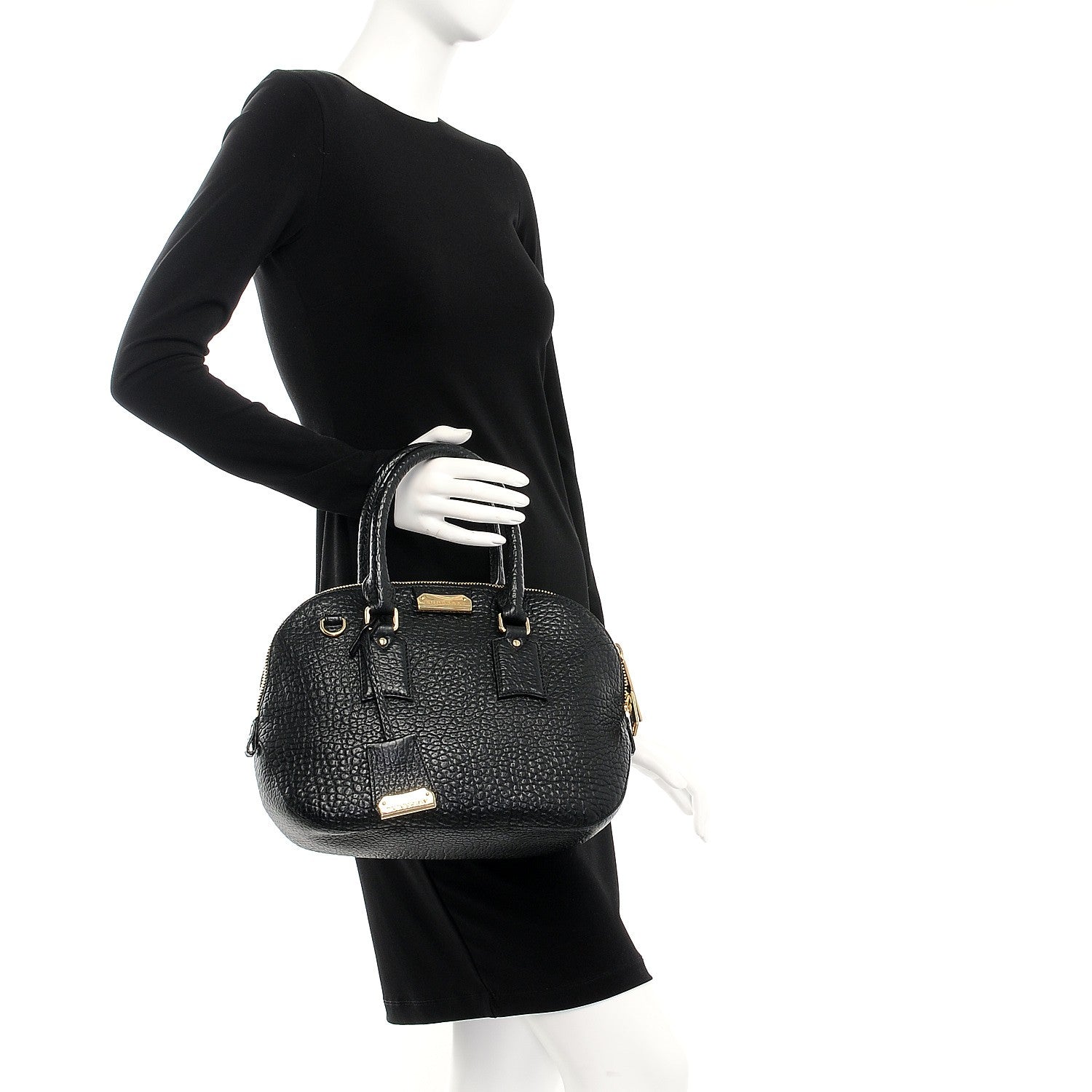 Burberry Heritage Grain Small Orchard Bowling Bag Black 2 of 8