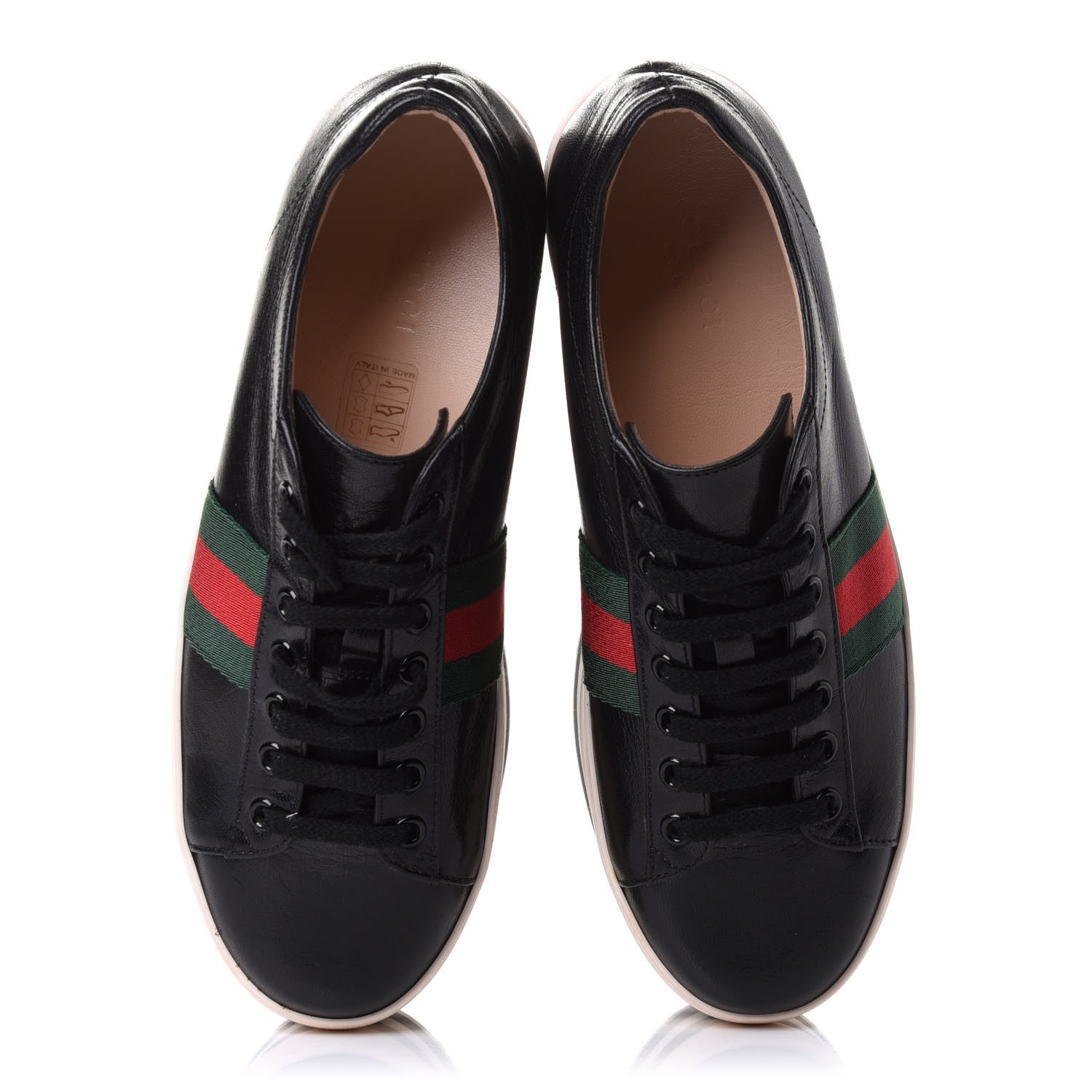 Gucci Malaga Kid Peggy Platform Sneakers 37.5 Black White 6 of 10