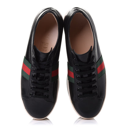 Gucci Malaga Kid Peggy Platform Sneakers 37.5 Black White 6 of 10