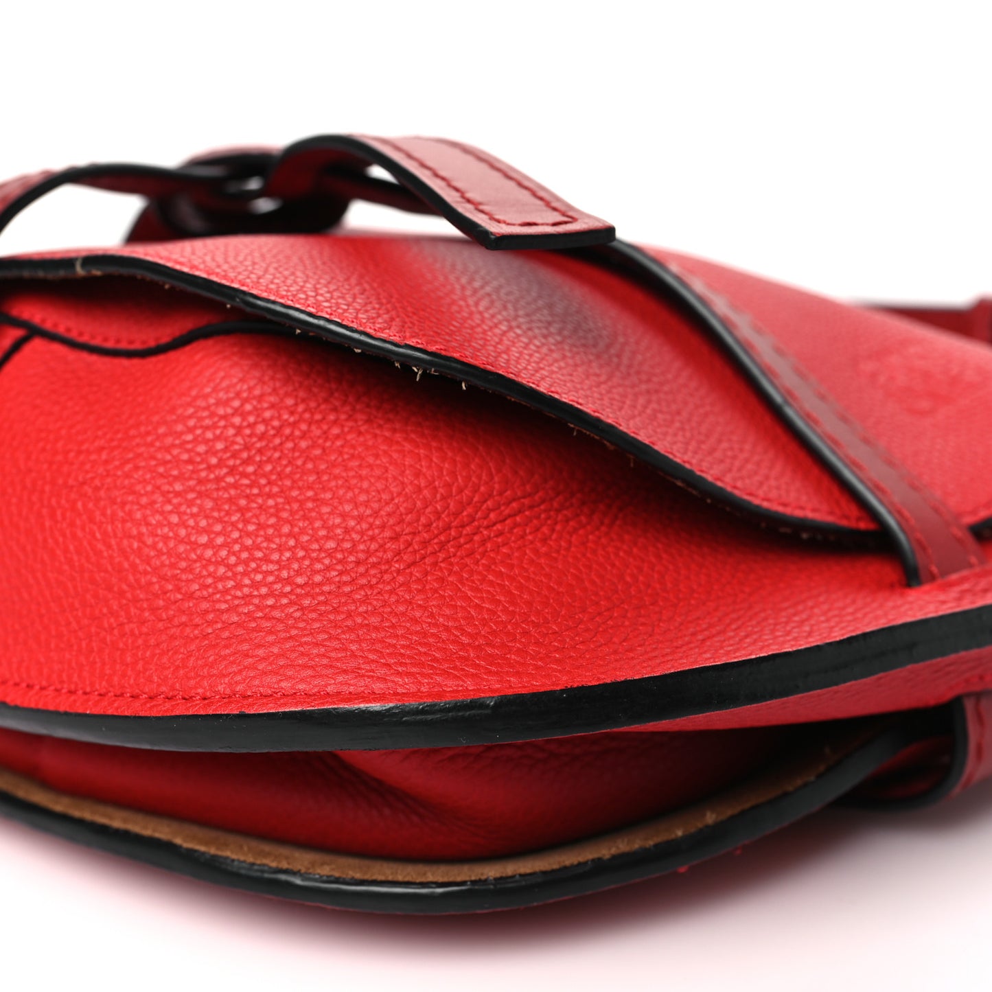 Grained Calfskin Small Gate Crossbody Bag Burnt Red