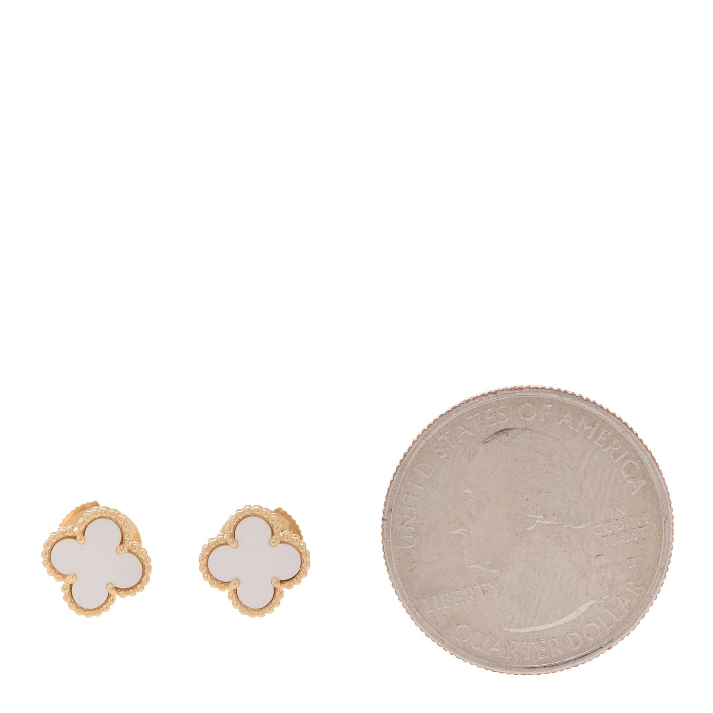 18K Yellow Gold Mother of Pearl Sweet Alhambra Earrings