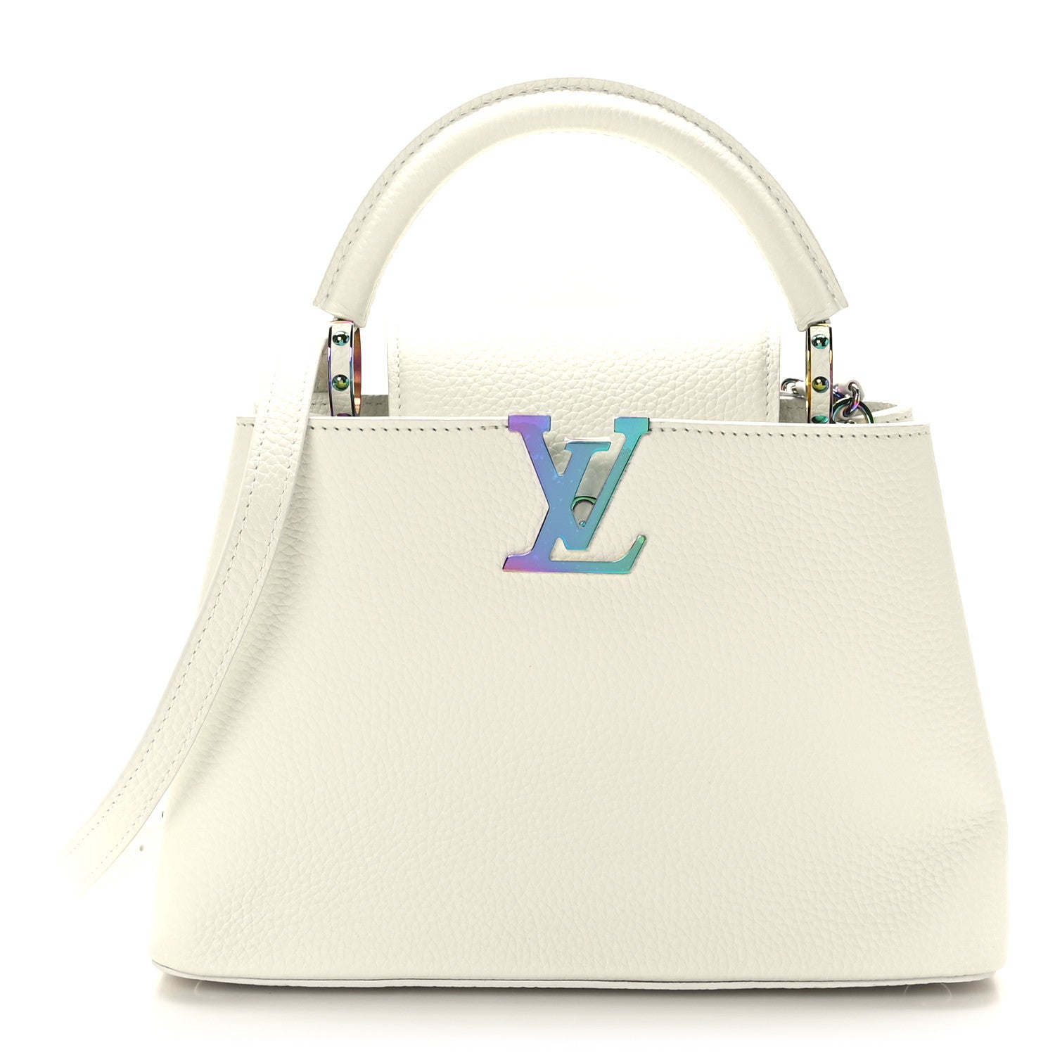 Louis Vuitton Taurillon Braided Chain Capucines BB Snow 1 of 8