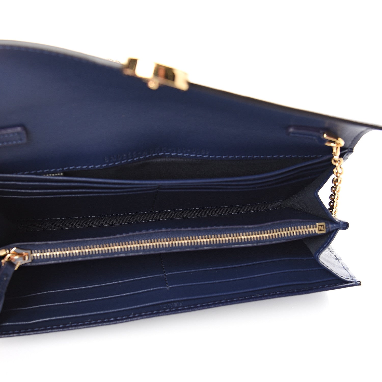 Fendi Vitello Liberty Lucido F is Fendi Continental Envelope Wallet On Chain Blueberry 4 of 9