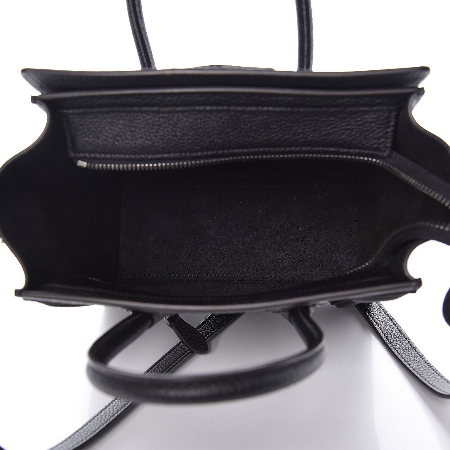 Drummed Calfskin Nano Luggage Black