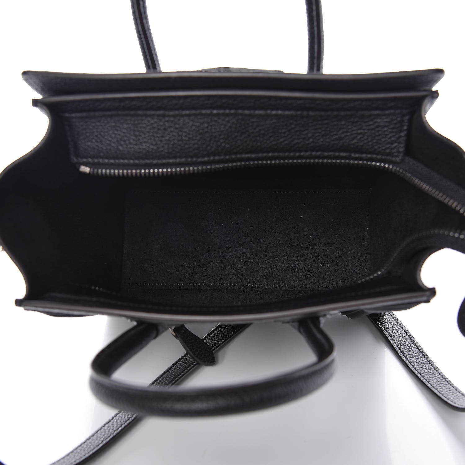 Celine Drummed Calfskin Nano Luggage Black 5 of 9