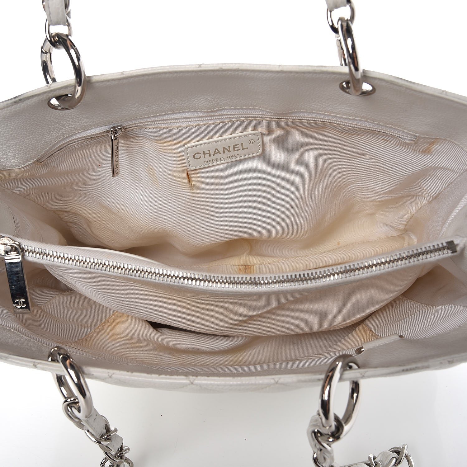 Chanel Caviar Quilted Grand Shopping Tote GST White 5 of 24