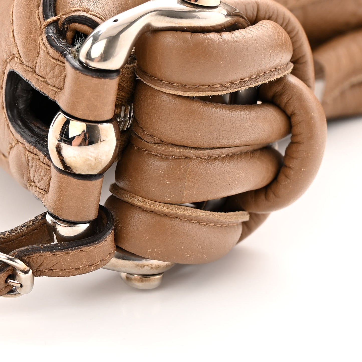 Guccissima Medium Techno Horsebit Hobo Taupe