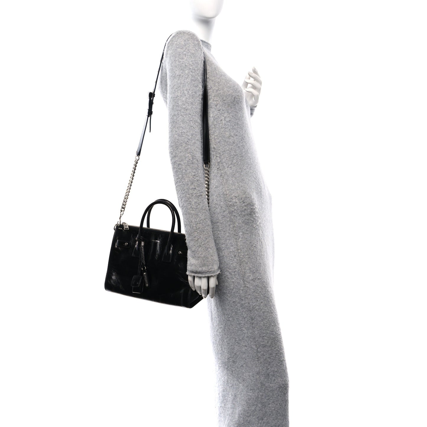 Glace Calfskin Baby Souple Sac De Jour Black