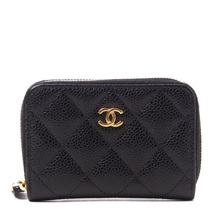 Chanel Caviar Quilted Zip Coin Purse Black 1 of 8