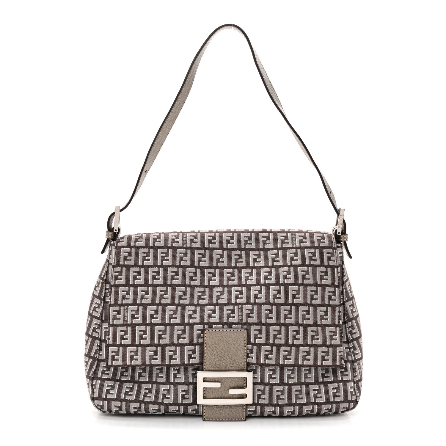 Fendi Metallic Zucchino Vitello Mama Baguette Caffe Argilla Canna di Fucile 1 of 14