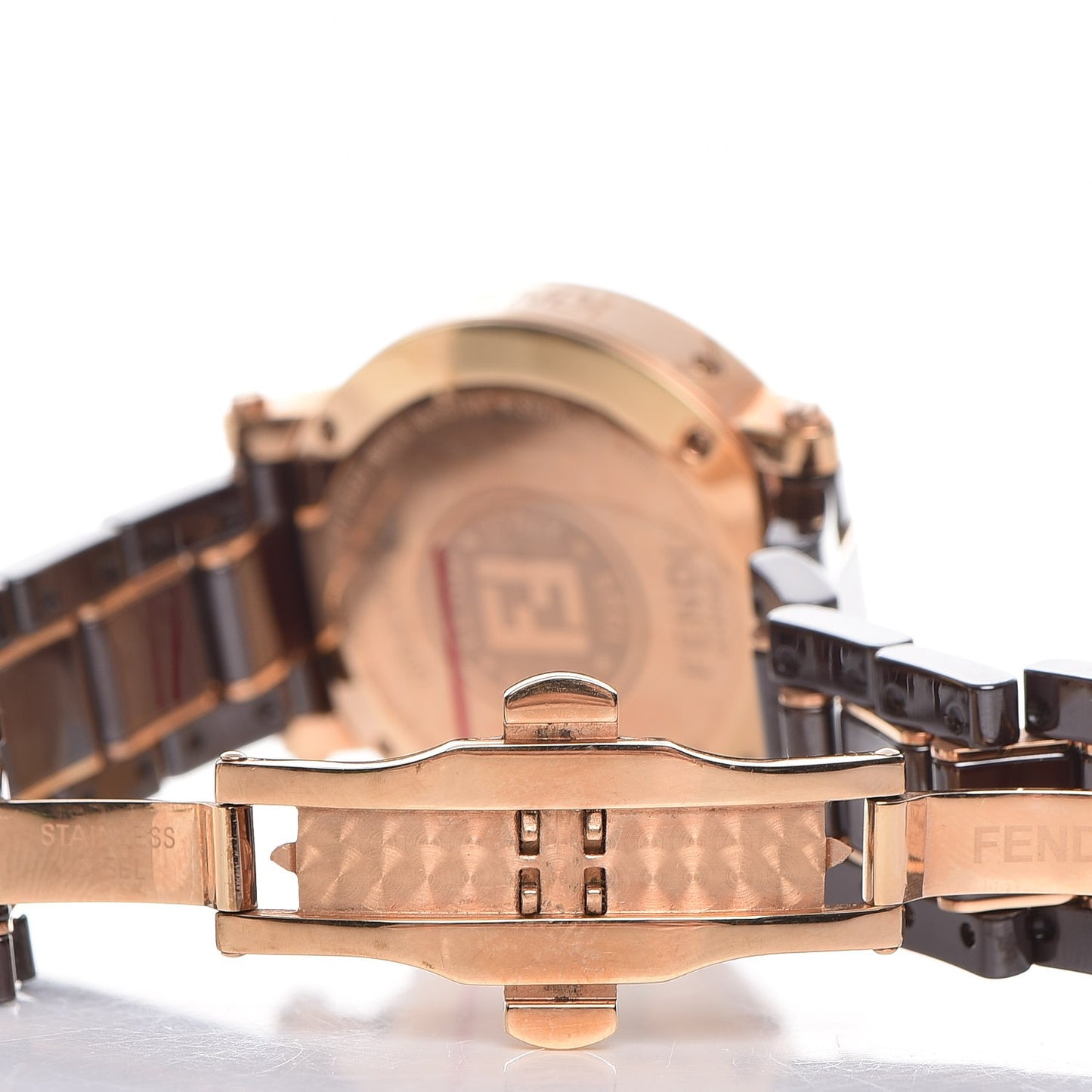Stainless Steel Ceramic 38mm Chronograph Quartz Watch Brown