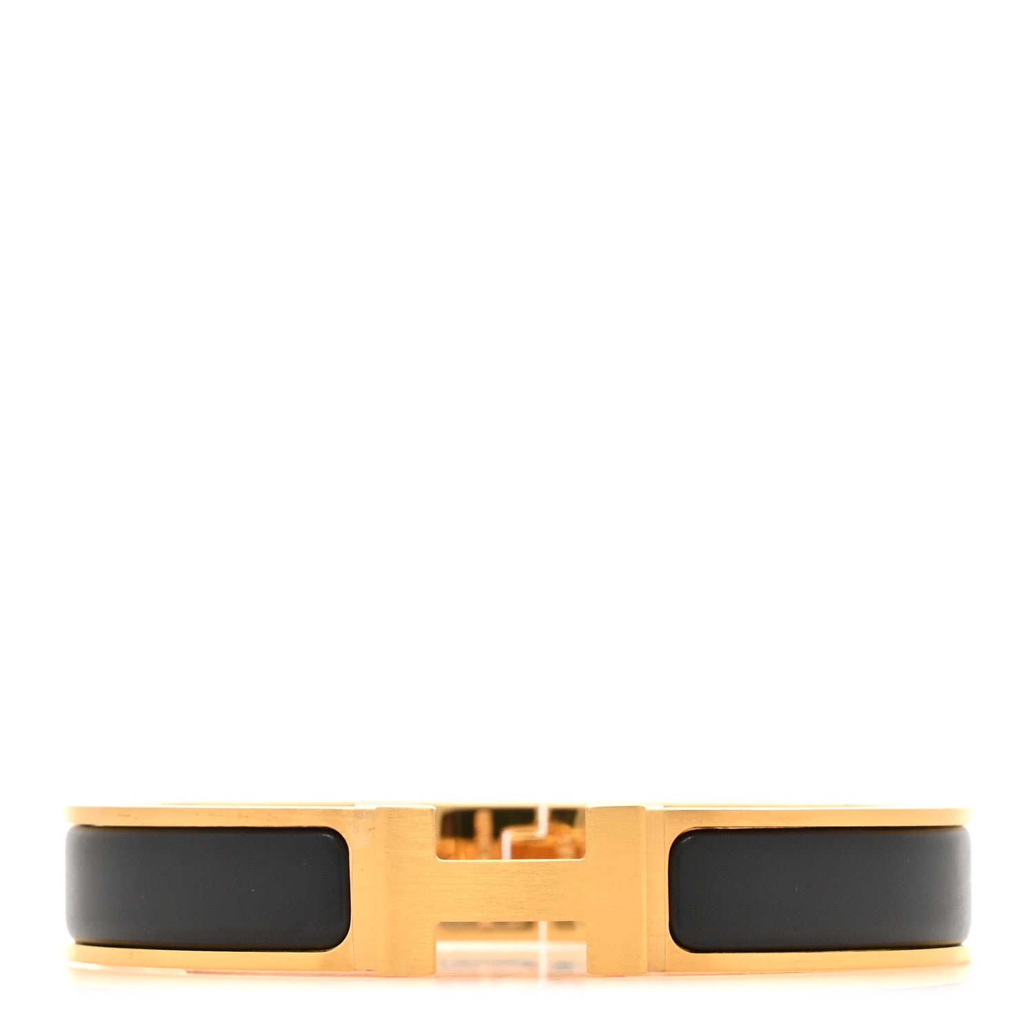 Hermes Matte Enamel Narrow Clic Clac HH Bracelet T5 Black 1 of 5