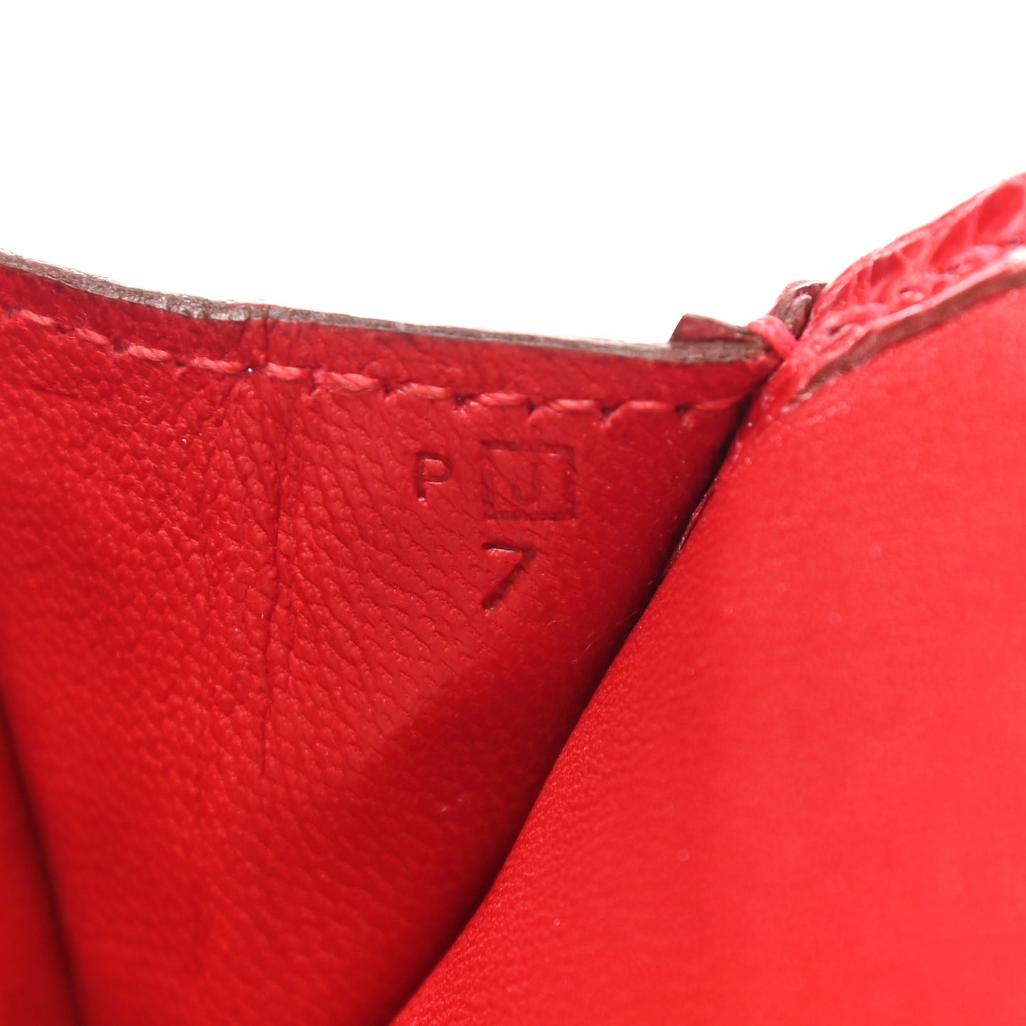 Shiny Niloticus Crocodile Mini Jige Elan Clutch Rouge Vif