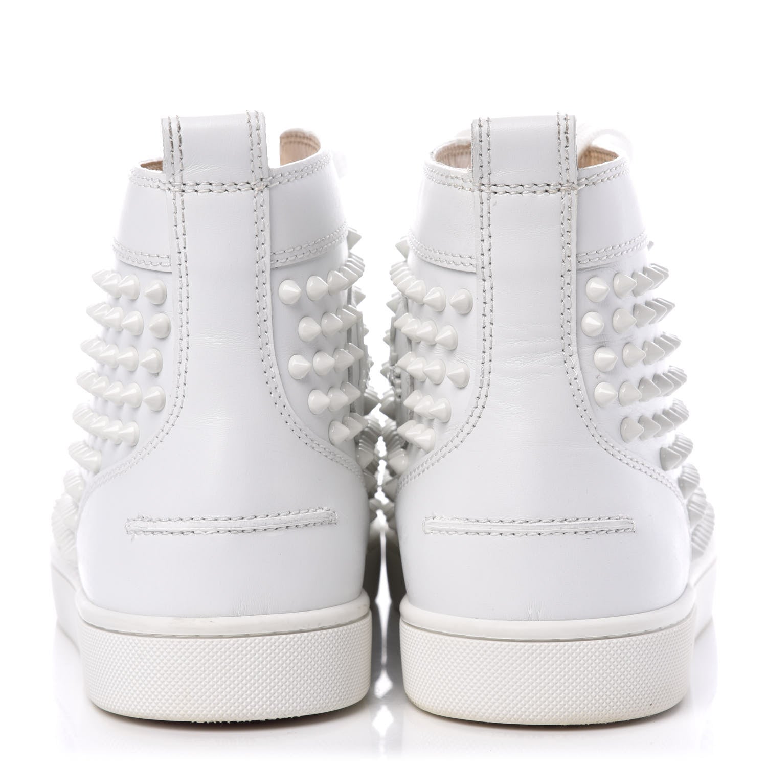 Christian Louboutin Calfskin Mens Louis Spikes Flat Sneakers 42.5 White 7 of 9