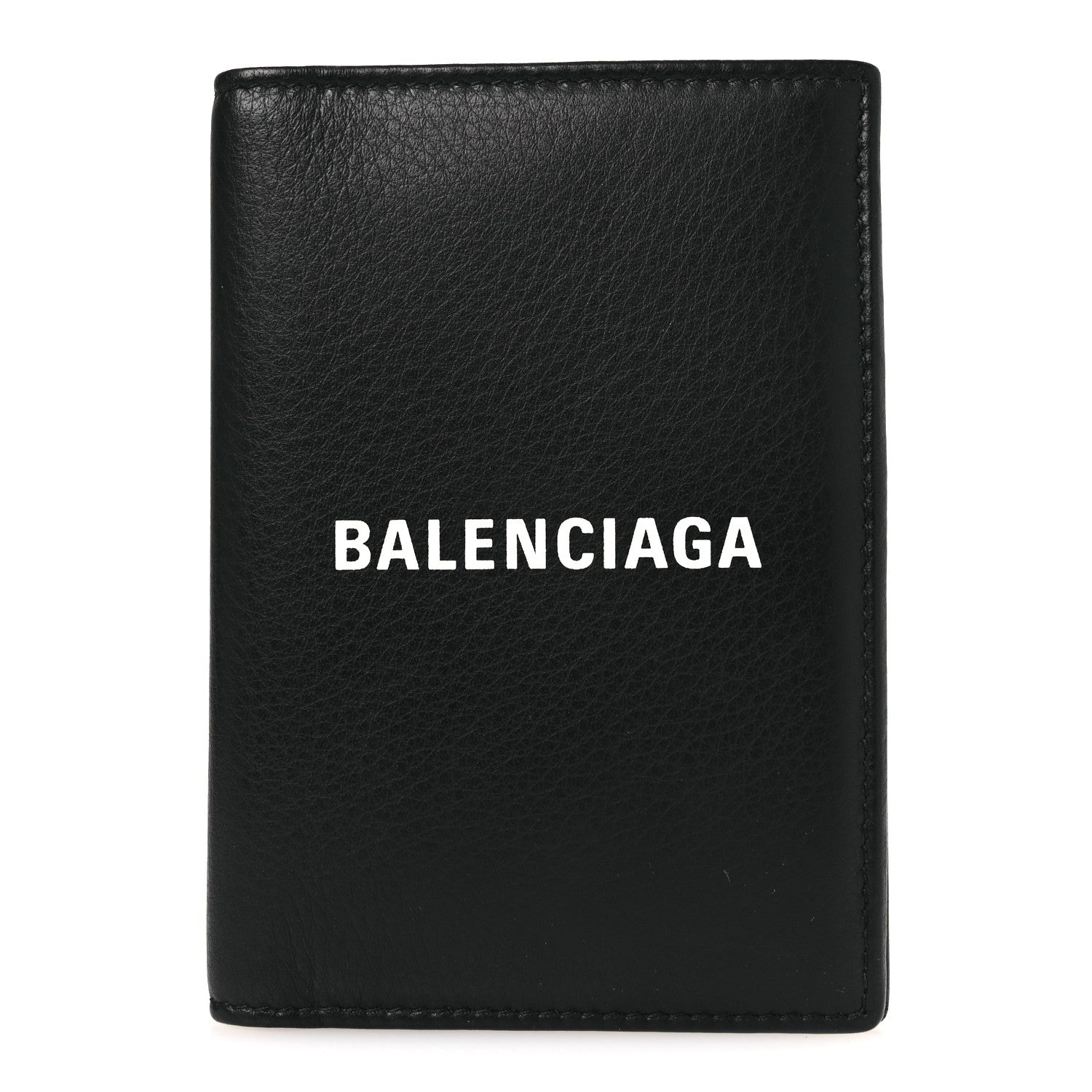 Balenciaga Textured Calfskin Passport Holder Black 1 of 8