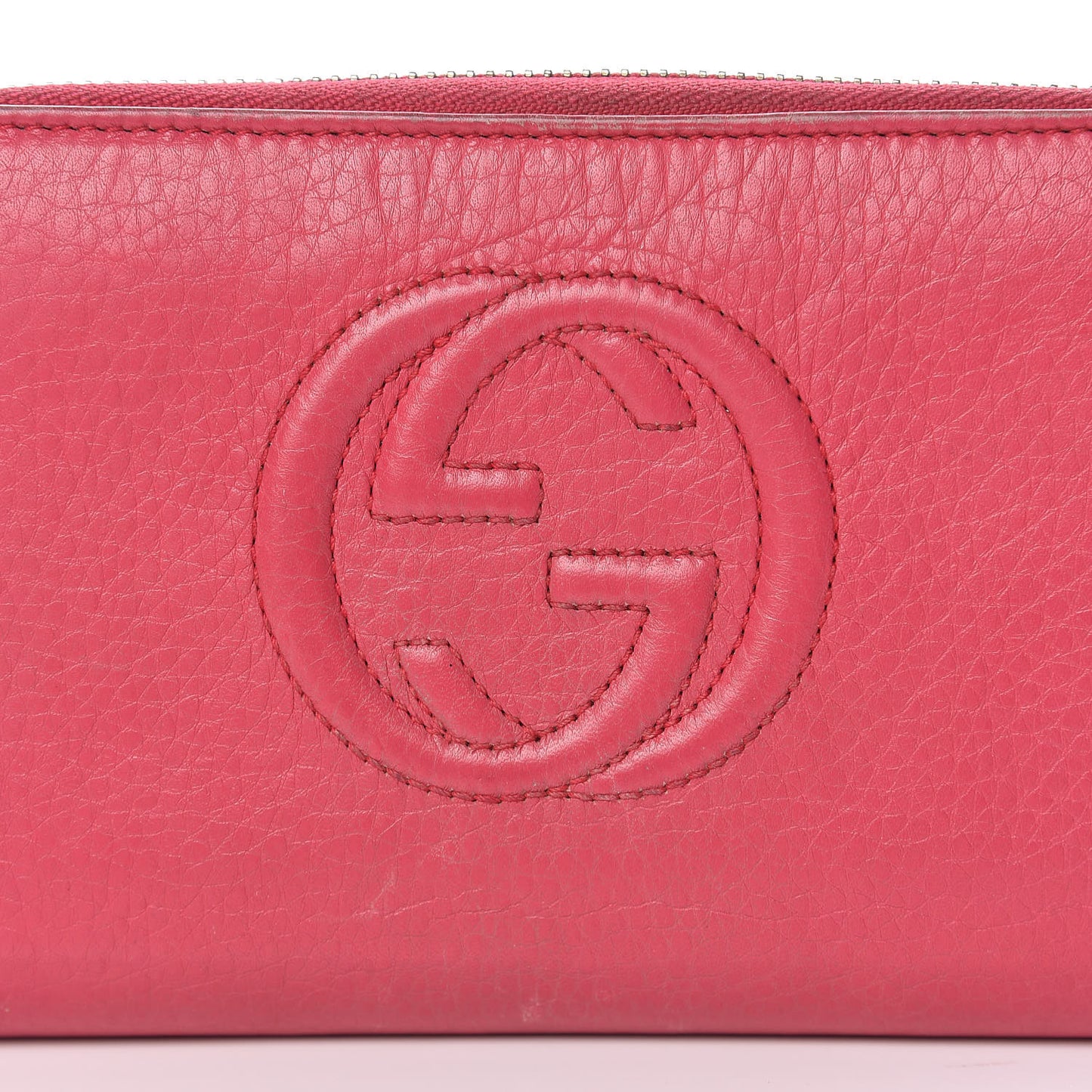 Pebbled Calfskin Soho Zip Around Wallet Pink