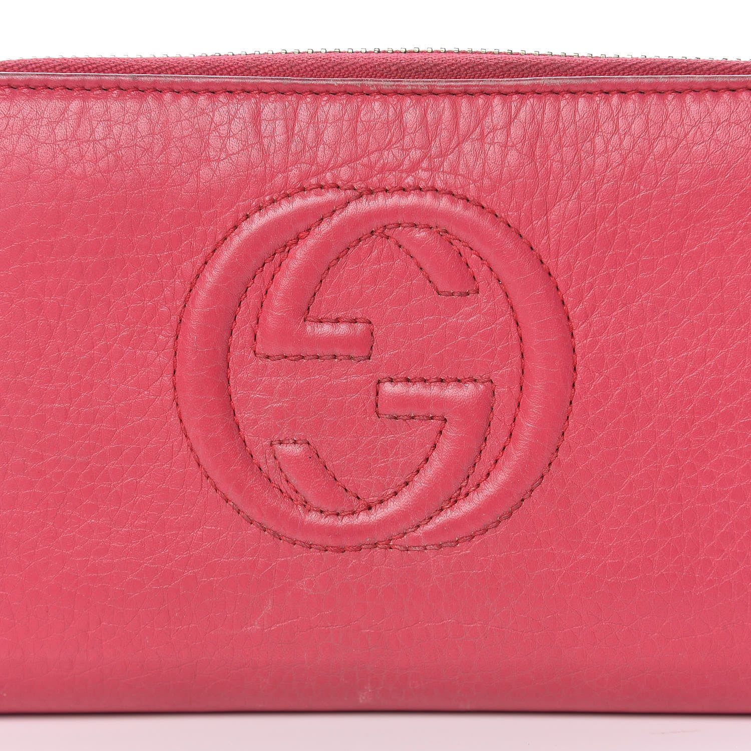 Gucci Pebbled Calfskin Soho Zip Around Wallet Pink 13 of 14