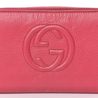 Gucci Pebbled Calfskin Soho Zip Around Wallet Pink 13 of 14