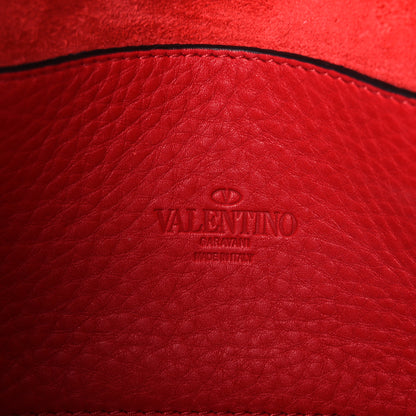 Valentino Garavani Pebbled Calfskin Medium Rockstud Flip Lock Crossbody Bag Red 7 of 10