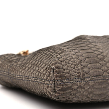 Salvatore Ferragamo Snakeskin Gancio Satchel Clutch 8 of 12