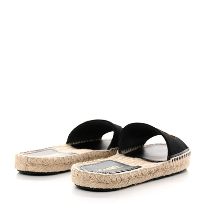 Chanel Wool Laminated Lambskin CC Slide Sandals 39 Black Gold 4 of 9