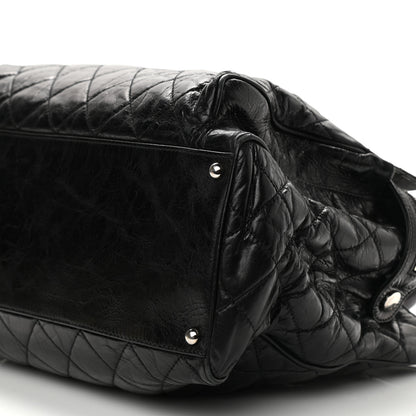 Chanel Glazed Calfskin Quilted Large New Portobello Tote Black 9 of 12
