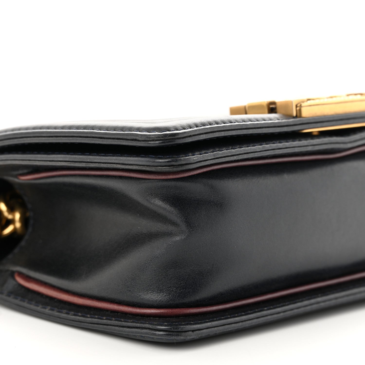 Chanel Calfskin Embossed Small Paris Salzburg Boy Flap Navy 9 of 11
