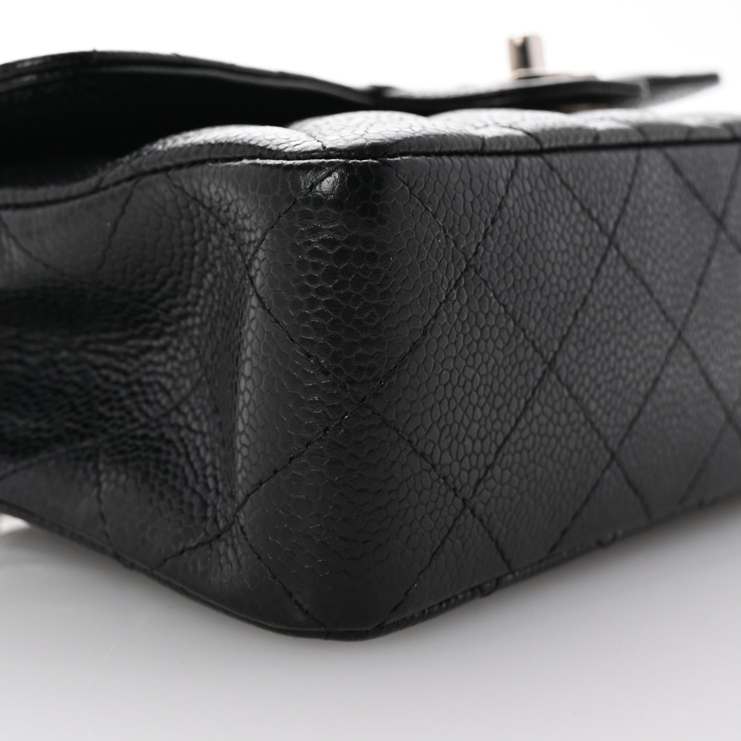 Caviar Quilted Small Double Flap Black