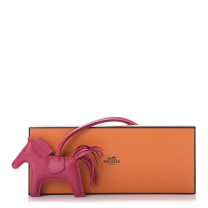 Hermes Milo Lambskin Grigri Rodeo Horse Bag Charm PM Rose Mexico 5 of 5