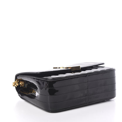 Saint Laurent Patent Matelasse Monogram Large Vicky Chain Bag Black 3 of 11