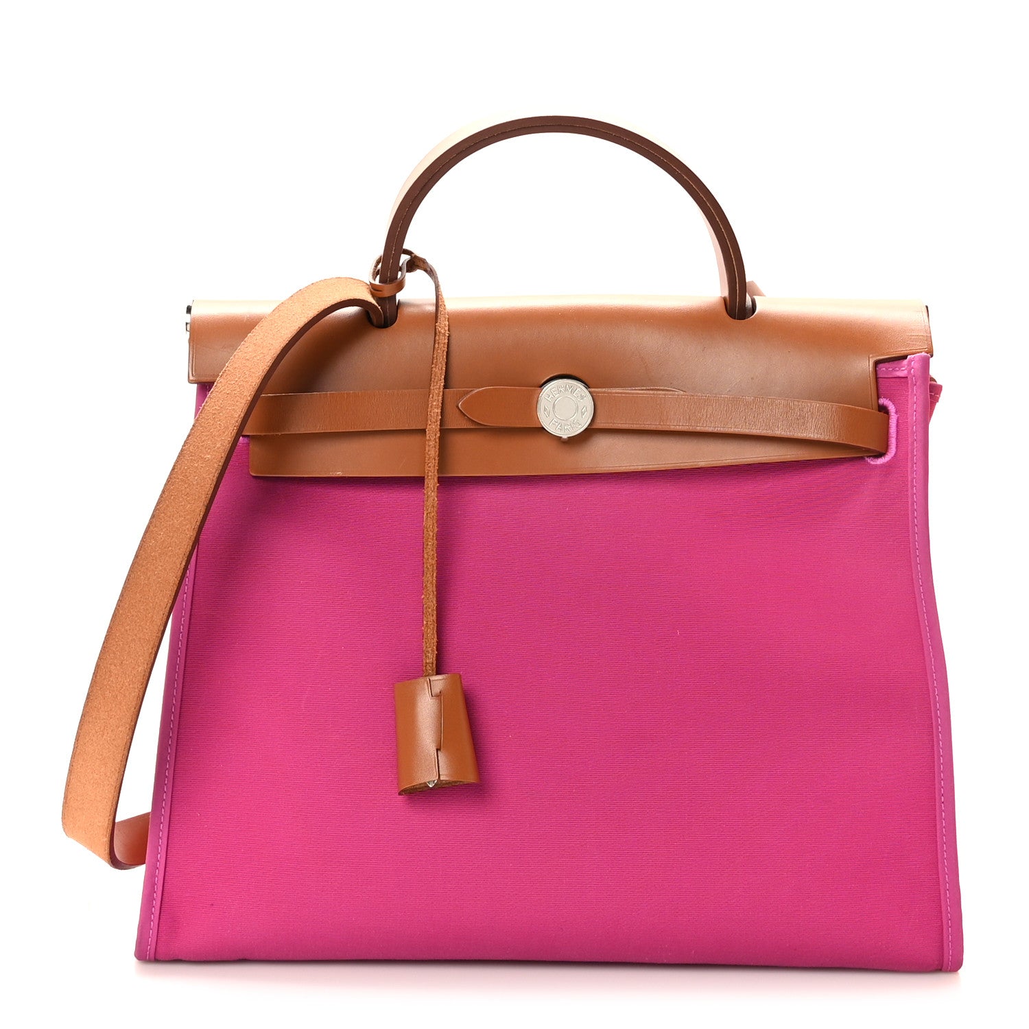 Hermes Vache Hunter Toile Herbag Zip 31 PM Magnolia Fauve 1 of 11