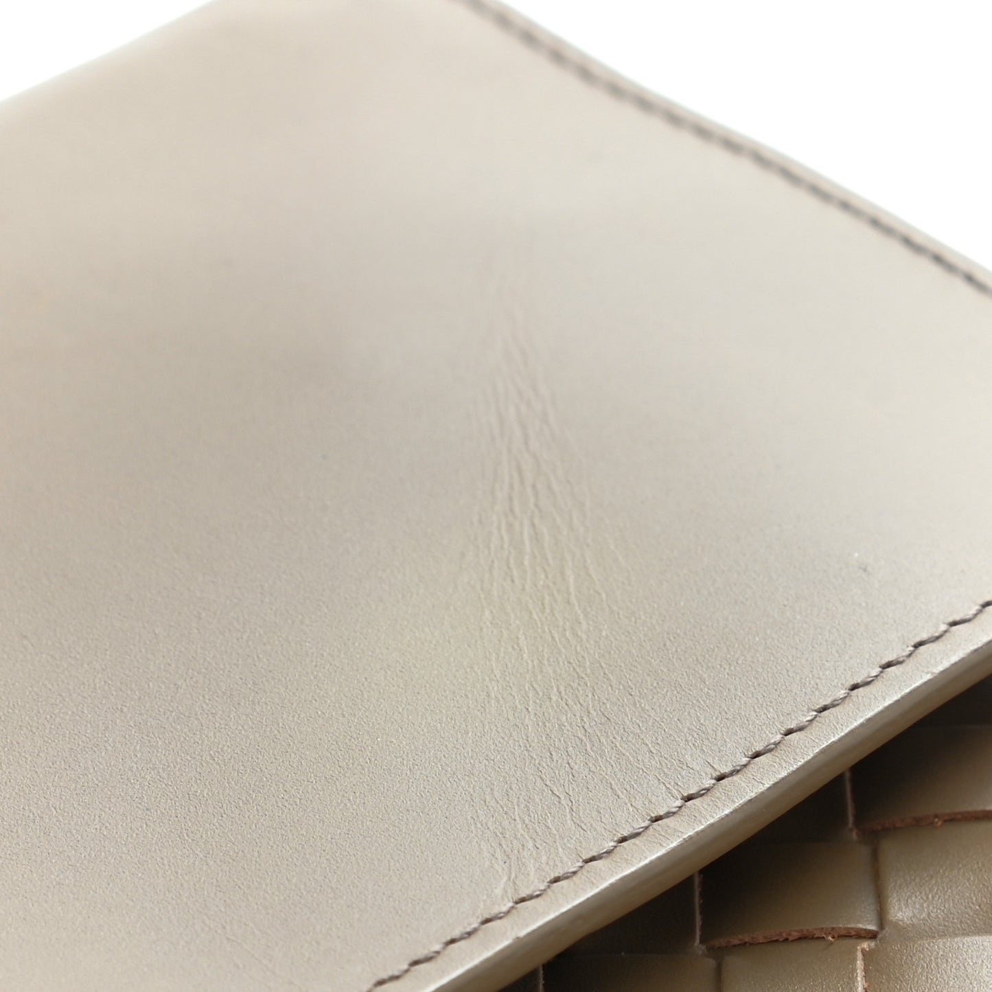 Calfskin Intrecciato Pocket Flap Clutch Maple