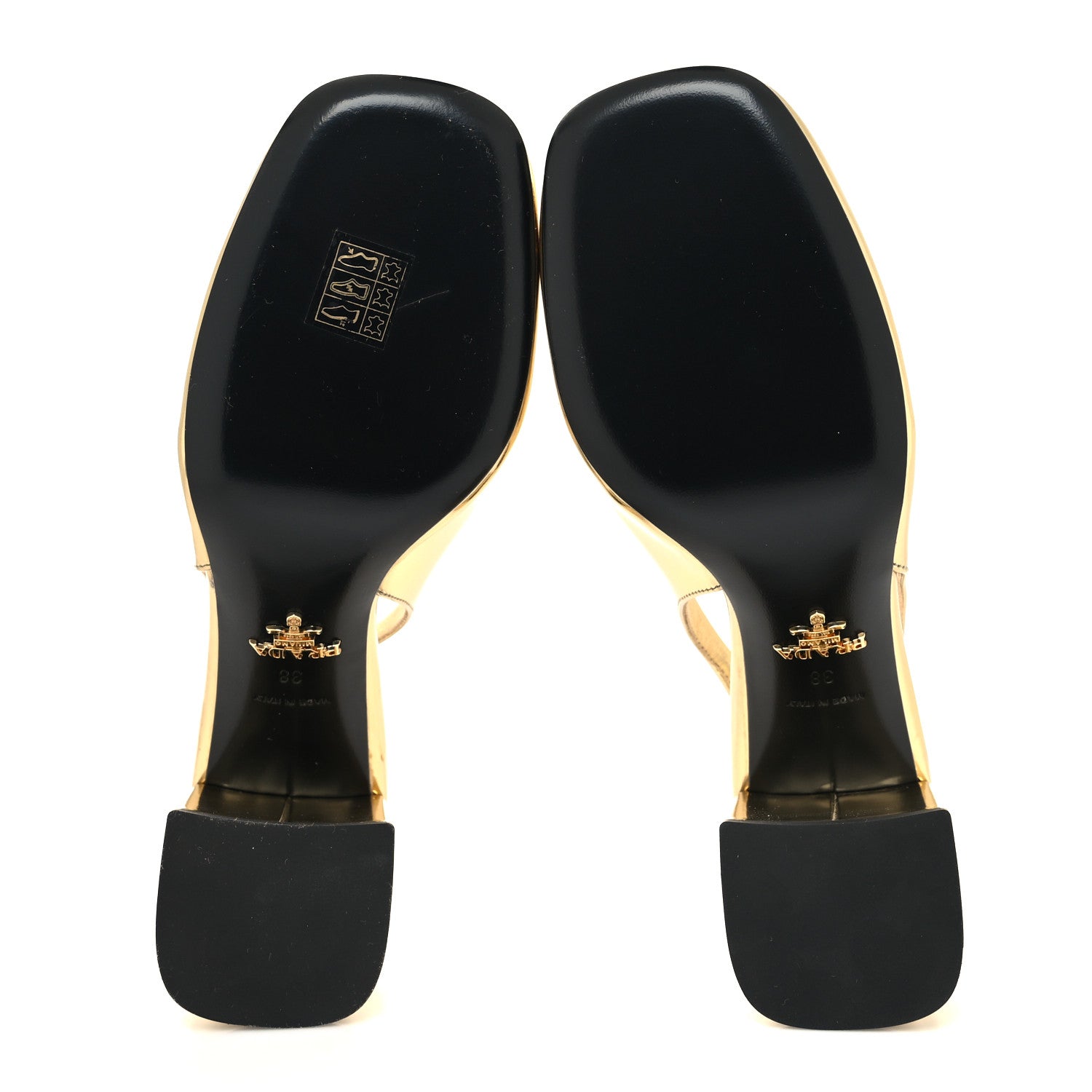 Prada Metallic Patent Triangle Logo Slingback Pumps 38 Platino 5 of 8