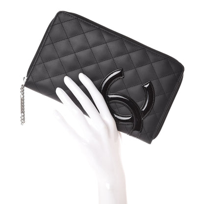 Chanel Calfskin Cambon Zip Around Organizer Wallet Black 2 of 10