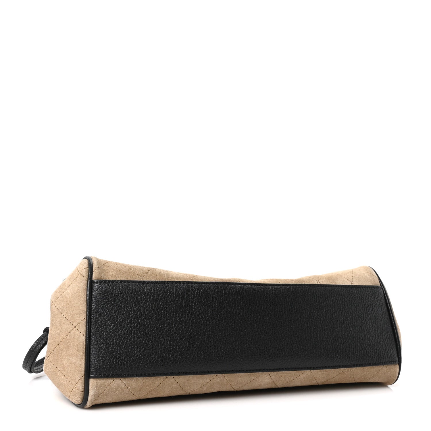 Chanel Grained Calfskin Suede Urban Essentials Small Shopping Bag Dark Beige Black 4 of 11