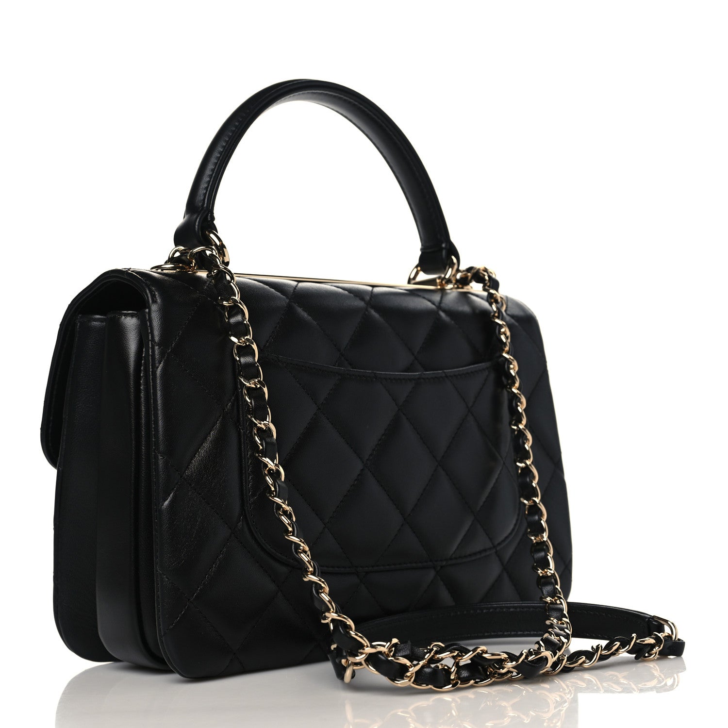 Chanel Lambskin Quilted Small Trendy CC Dual Handle Flap Bag Black 3 of 10