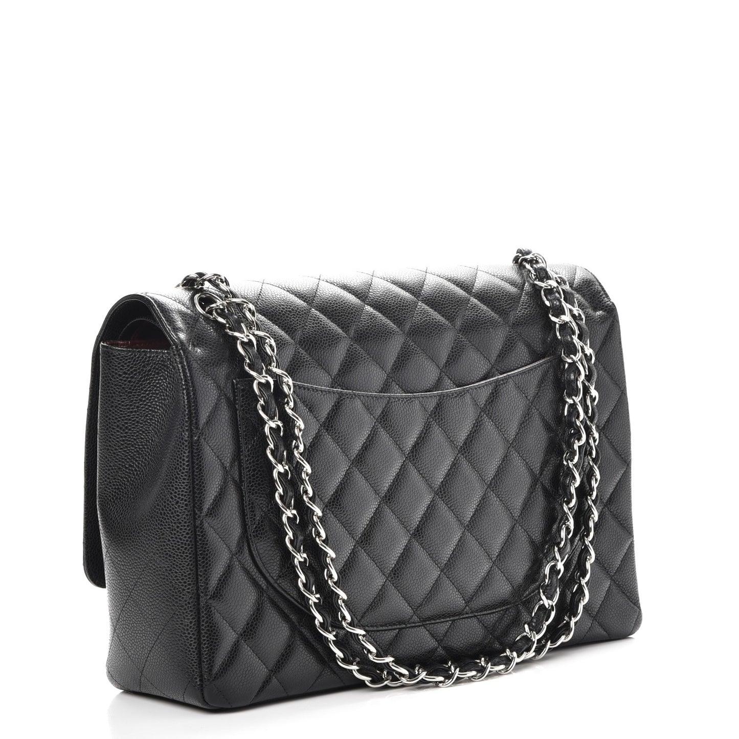 Caviar Quilted Maxi Double Flap Black