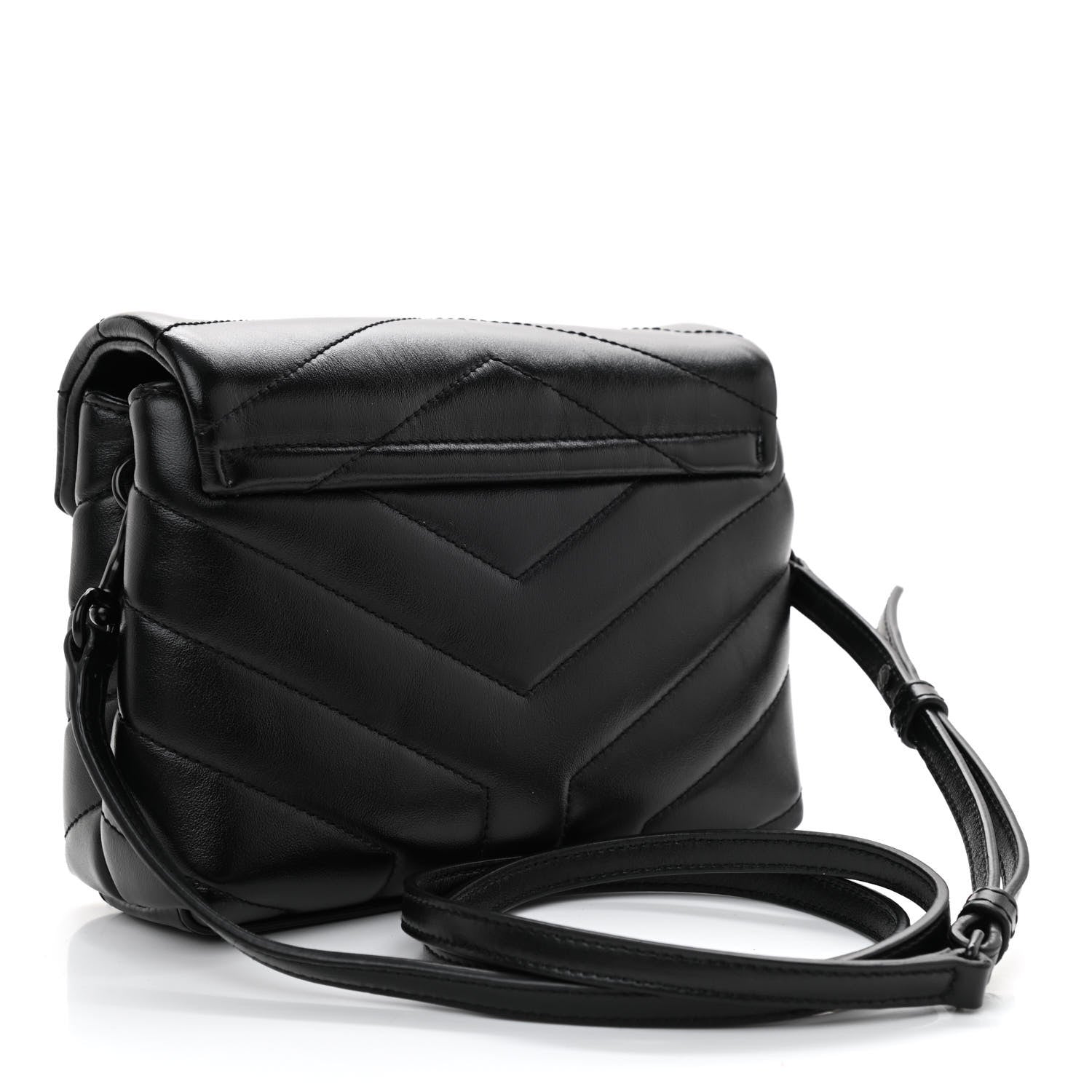Saint Laurent Calfskin Y Quilted Monogram Toy Loulou Crossbody Bag Black 3 of 8