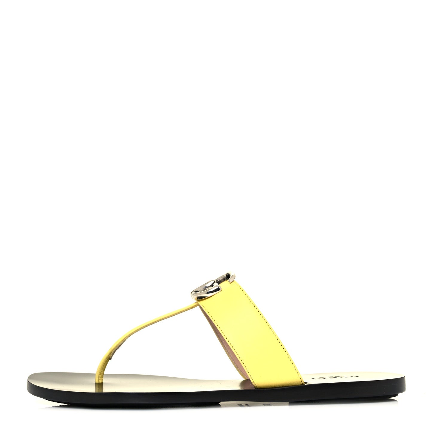 Calfskin GG Marmont Thong Sandals 36 Banana
