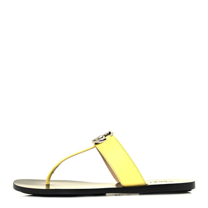 Gucci Calfskin GG Marmont Thong Sandals 36 Banana 2 of 16