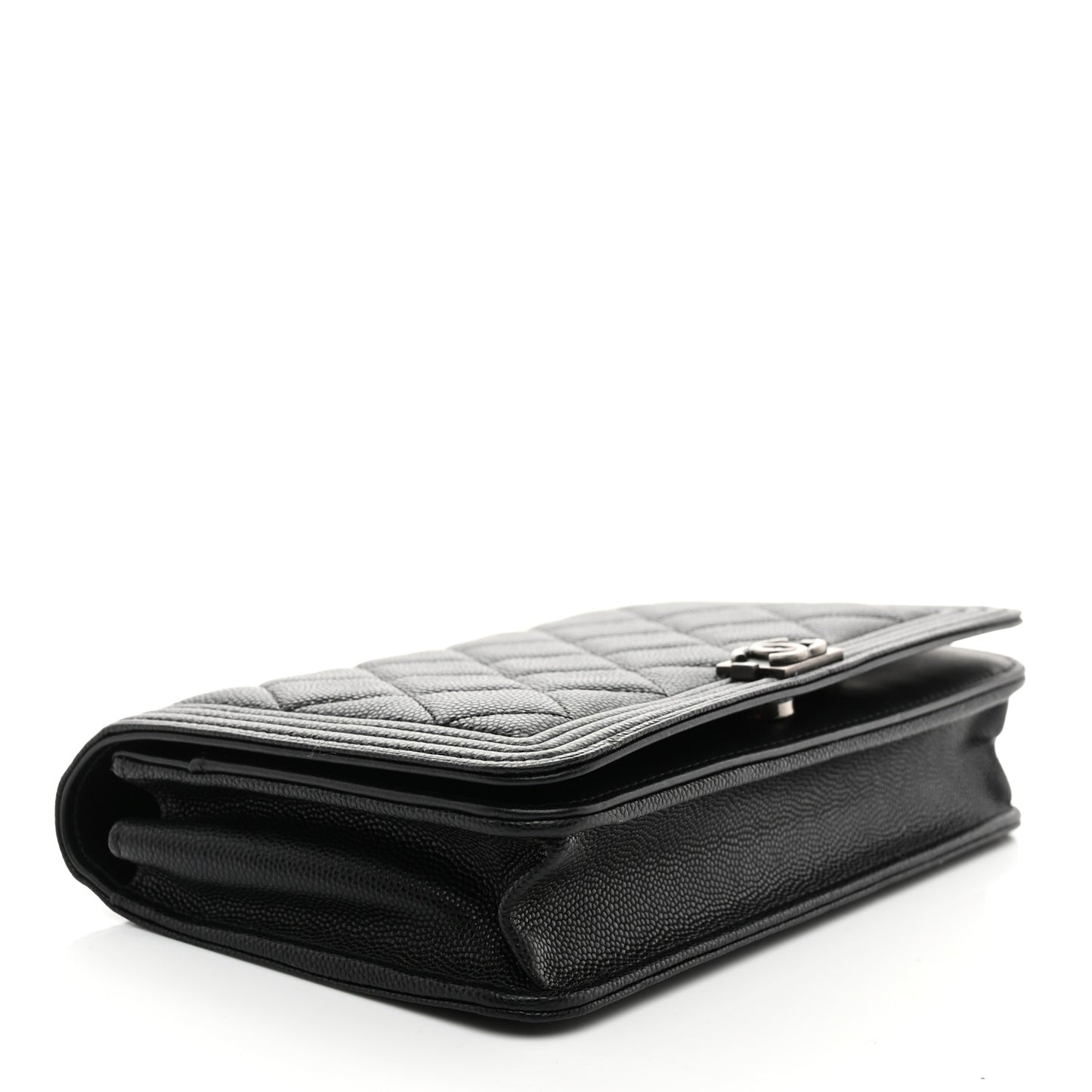 Caviar Quilted Boy Wallet On Chain WOC Black