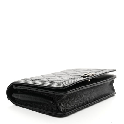 Chanel Caviar Quilted Boy Wallet On Chain WOC Black 4 of 11